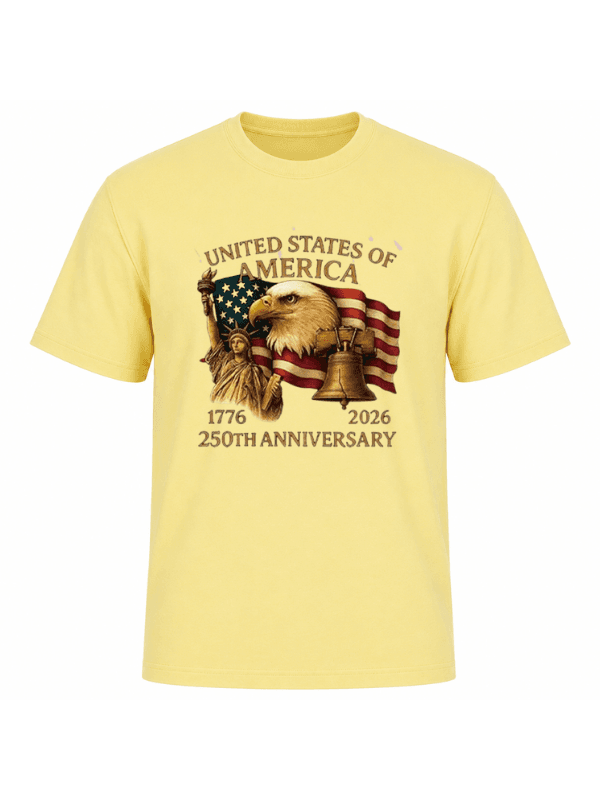 United States of America 250th Anniversary T-Shirt | Patriotic Eagle, Statue of Liberty & Liberty Bell 1776–2026 Graphic Tee image 14