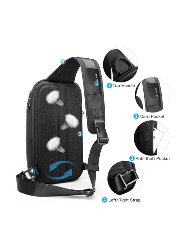 Waterproof Men’s Sling Bag – Lightweight Crossbody Shoulder Backpack with Multi-Pocket Storage image 1
