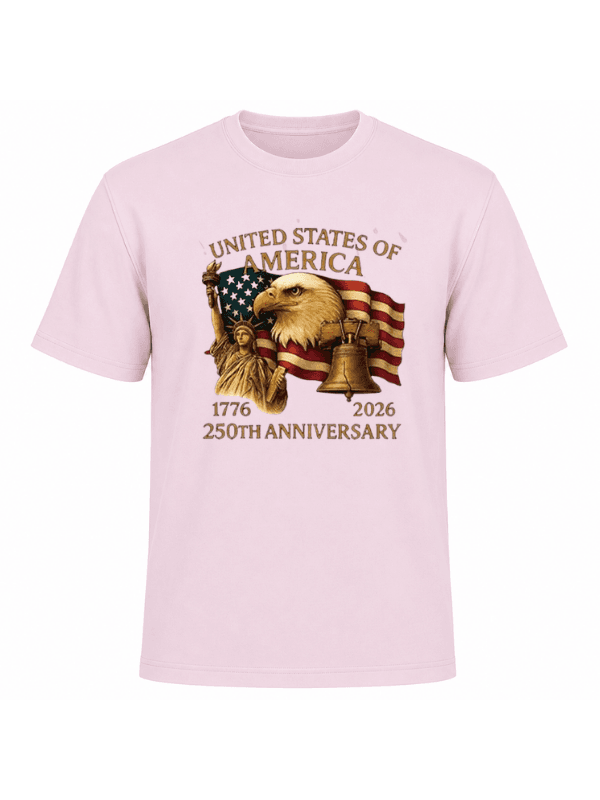 United States of America 250th Anniversary T-Shirt | Patriotic Eagle, Statue of Liberty &amp; Liberty Bell 1776–2026 Graphic Tee image 10