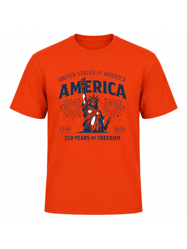 United States of America 250 Years of Freedom T-Shirt | Statue of Liberty USA 250th Anniversary 1776–2026 Patriotic Graphic Tee image 5