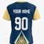Custom Blue and Yellow Lightning Round Neck Sports Jersey image 4
