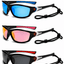Shopsery Polarized Sports Sunglasses for Men 3 Pack Combo – UV400 Protection | HD Polarized Driving, Fishing &amp; Cycling Sunglasses - Blue+Pink+Red Black image