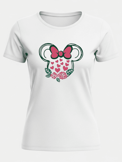 Disneyland Floral Minnie Bow T-Shirt | Disney Vacation Tee for Women | Unisex Disney Tee image 1