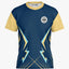 Custom Blue and Yellow Lightning Round Neck Sports Jersey image 3