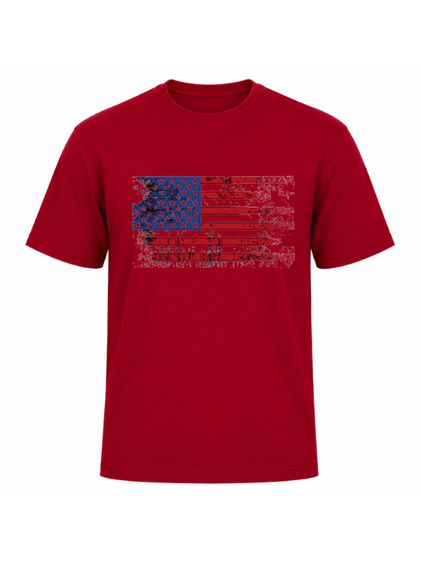 Vintage American Flag Patriotic T-Shirt | Distressed USA Flag Graphic Tee | Classic Red White Blue Independence Day Shirt image 8