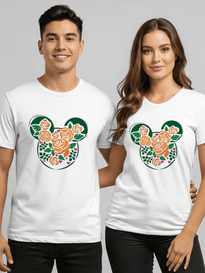 Disneyland Floral Mickey Ears T-Shirt | Disney World Family Matching Shirt | Unisex Tee image 0