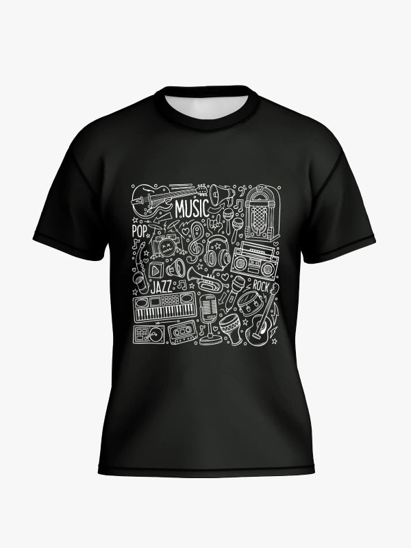 Music Doodle Graphic T-shirt (Black) image 0