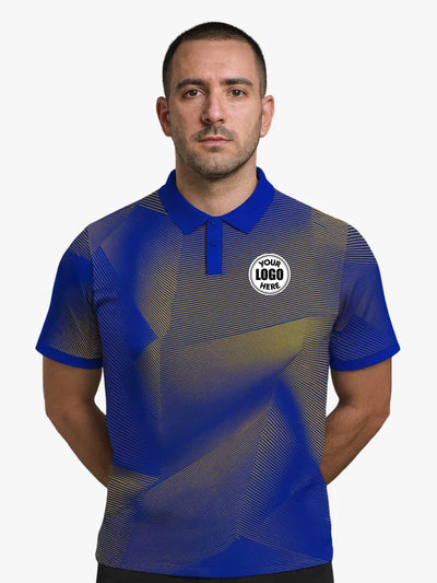 Custom Blue and Yellow Gradient Polo Cricket Jersey by Shopsery image 1