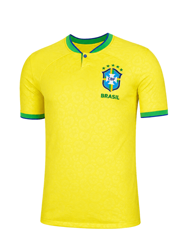 Brazil Home Soccer Jersey 2022  – Classic Yellow Brazil Football Fan Jersey image 1