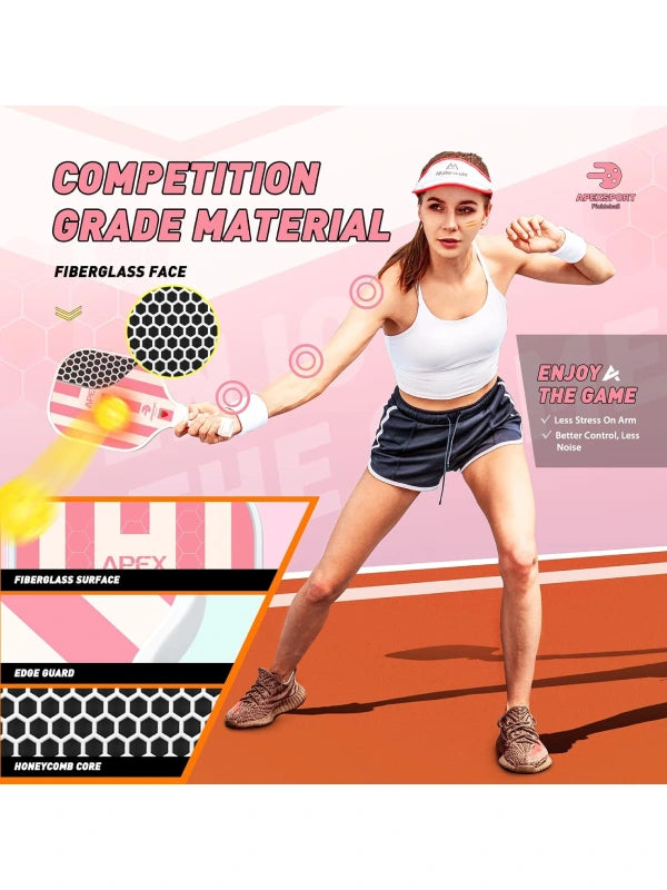 Pickleball Paddle Set – Lightweight Fiberglass Paddles with Honeycomb Core image 3
