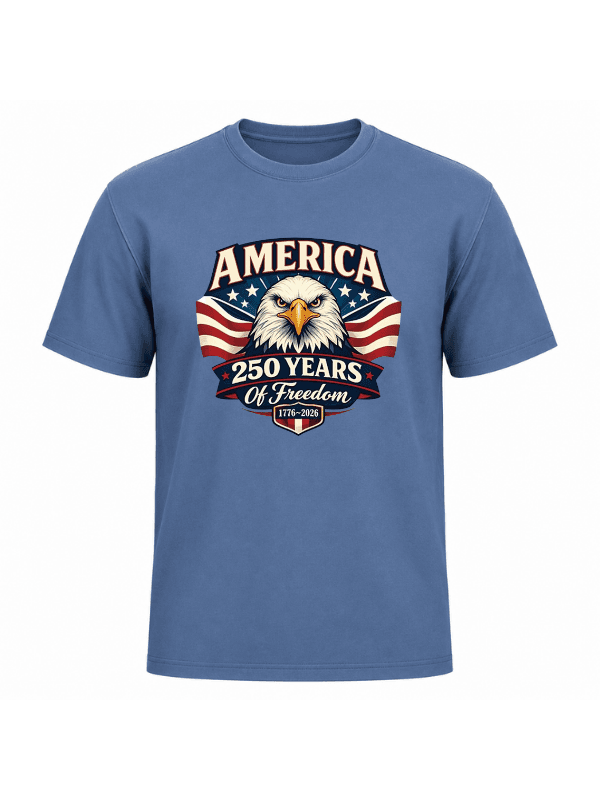 America 250 Years of Freedom Patriotic Eagle T-Shirt | USA 250th Anniversary 1776–2026 Graphic Tee image 6