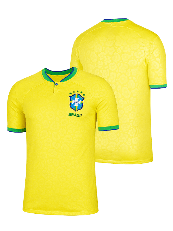 Brazil Home Soccer Jersey 2022  – Classic Yellow Brazil Football Fan Jersey image 0