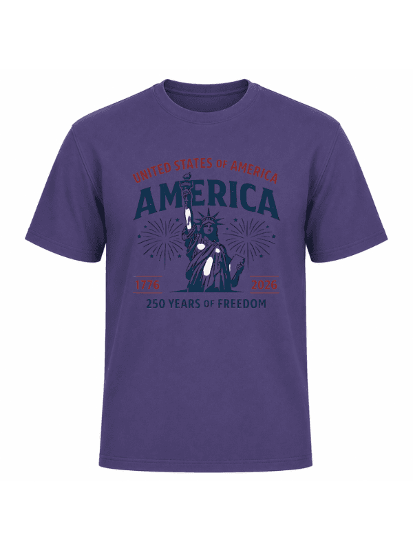 United States of America 250 Years of Freedom T-Shirt | Statue of Liberty USA 250th Anniversary 1776–2026 Patriotic Graphic Tee image 4