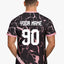 Custom Baby Pink and Black Marble Print V-neck Raglan Sports Jersey | Custom Soccer Jersey By Shopsery image 2