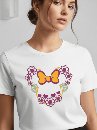 Disney Floral Bow T-Shirt | Minnie Ears Disney Trip Shirt for Women image 0