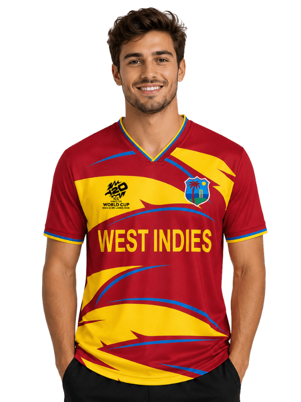 West Indies ICC Men's T20 World Cup 2026 Cricket Jersey – Fan Version by Shopsery image 3
