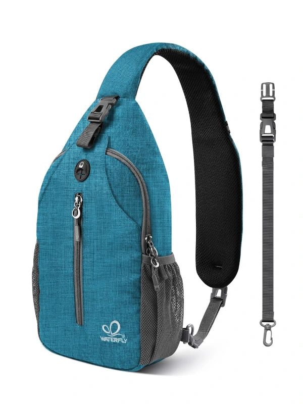 Crossbody Sling Backpack – Lightweight Travel & Hiking Chest Bag for Everyday Adventures - Peacock Blue image