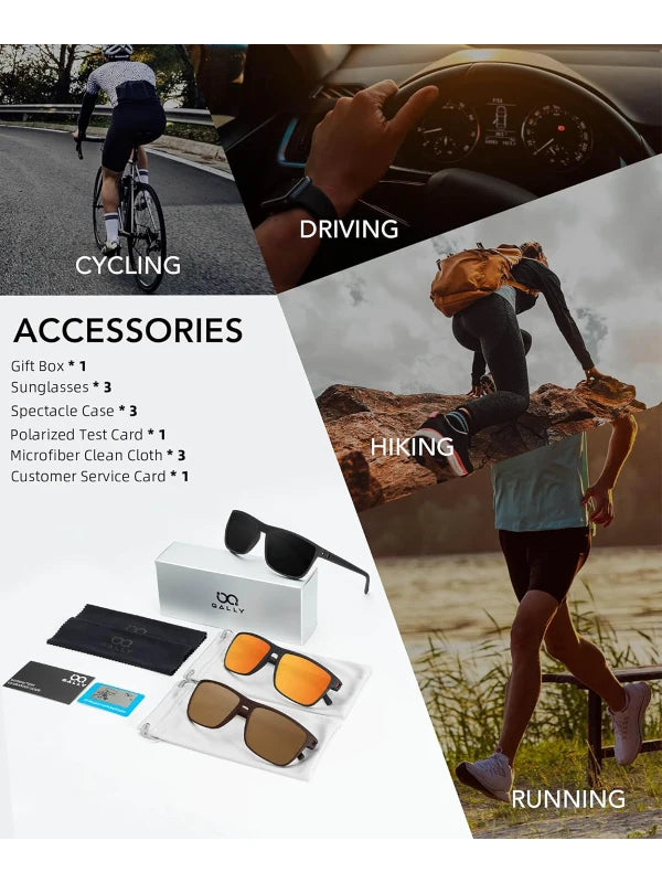 UV protection 3 Pack Polarized Sunglasses by Shopsery image 4