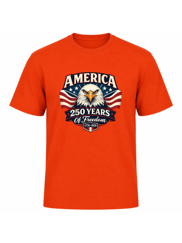 America 250 Years of Freedom Patriotic Eagle T-Shirt | USA 250th Anniversary 1776–2026 Graphic Tee image 13