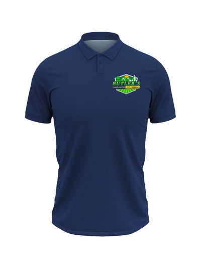 Company Polo Shirts with Logo for Corporate Branding (Navy) Butler's Landscaping image 0