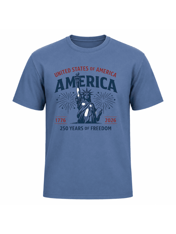 United States of America 250 Years of Freedom T-Shirt | Statue of Liberty USA 250th Anniversary 1776–2026 Patriotic Graphic Tee image 11