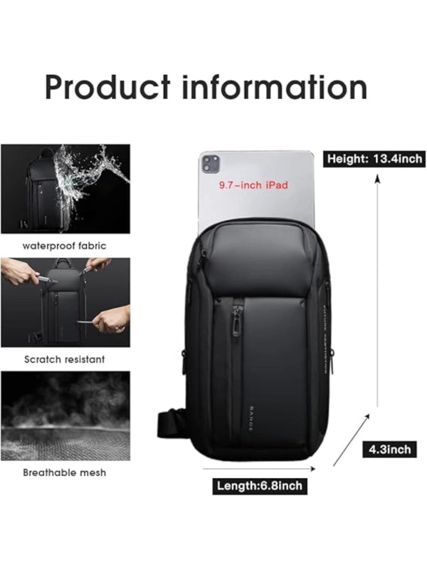 Waterproof Men’s Sling Bag – Lightweight Crossbody Shoulder Backpack with Multi-Pocket Storage image 4