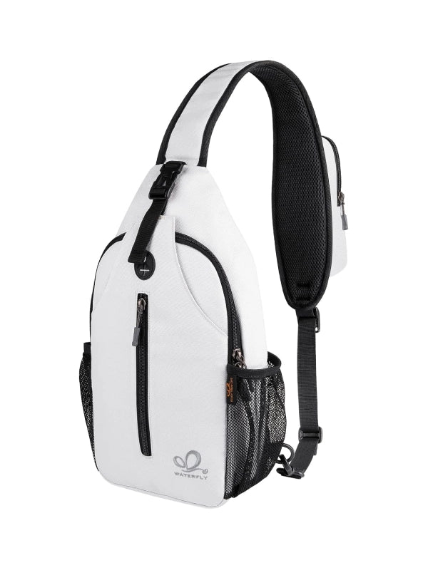 Crossbody Sling Backpack – Lightweight Travel & Hiking Chest Bag for Everyday Adventures - White Blue image