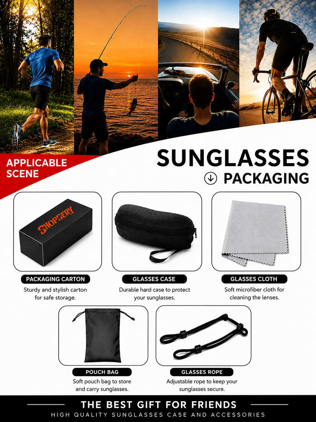 Shopsery Sports Polarized Sunglasses | UV400 Protection | HD Polarized Outdoor Driving Cycling Fishing Sunglasses image 8