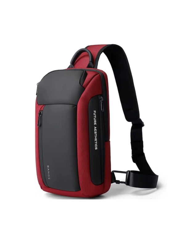 Waterproof Men’s Sling Bag – Lightweight Crossbody Shoulder Backpack with Multi-Pocket Storage - Red image