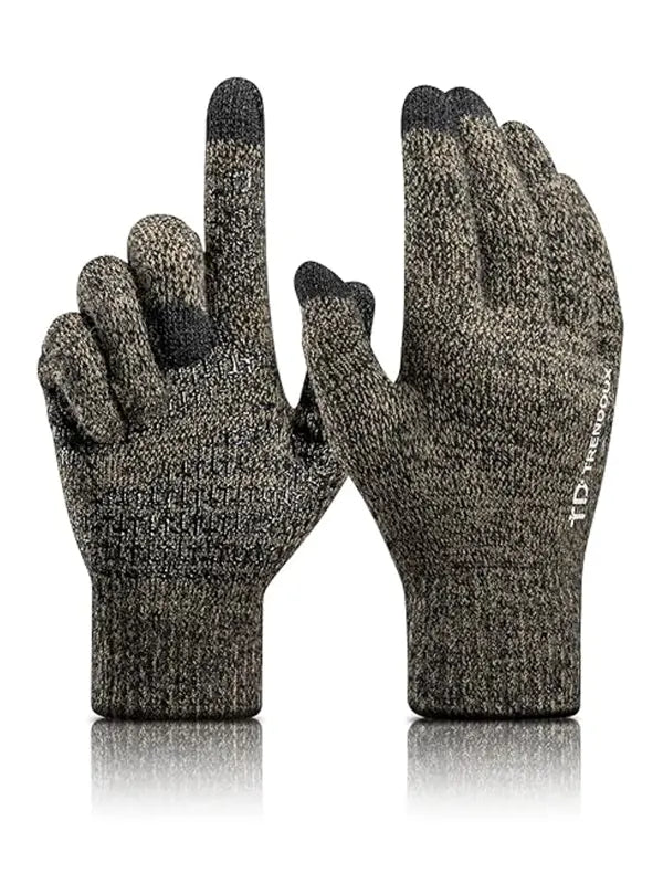 Winter Gloves – Warm Touchscreen Non-Slip Design - Black Grey image