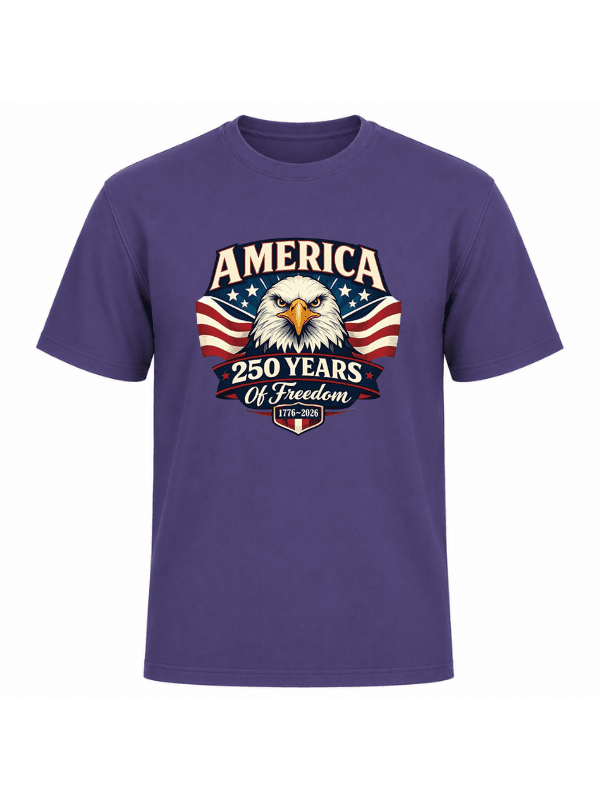 America 250 Years of Freedom Patriotic Eagle T-Shirt | USA 250th Anniversary 1776–2026 Graphic Tee image 14
