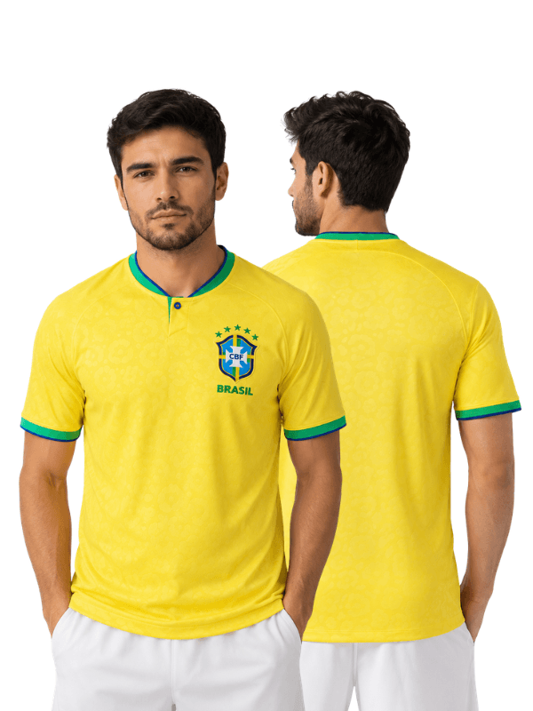 Brazil Home Soccer Jersey 2022  – Classic Yellow Brazil Football Fan Jersey image 4