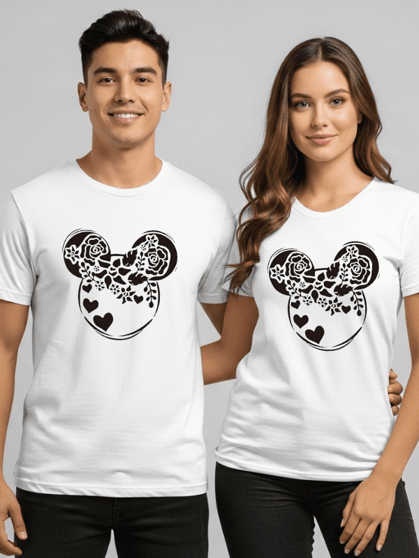 Disney Floral Mouse Ears Shirt | Matching Family Vacation T-Shirt | Disney World Unisex T-Shirt image 0