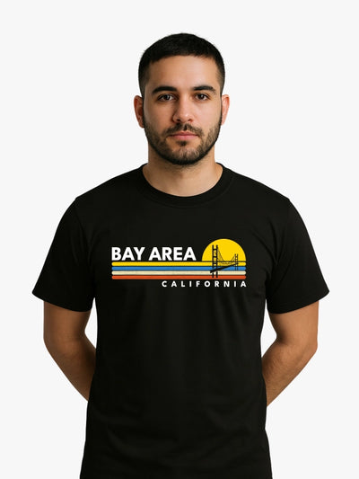 Bay Area California Sunset Graphic T-shirt (Black) image 1