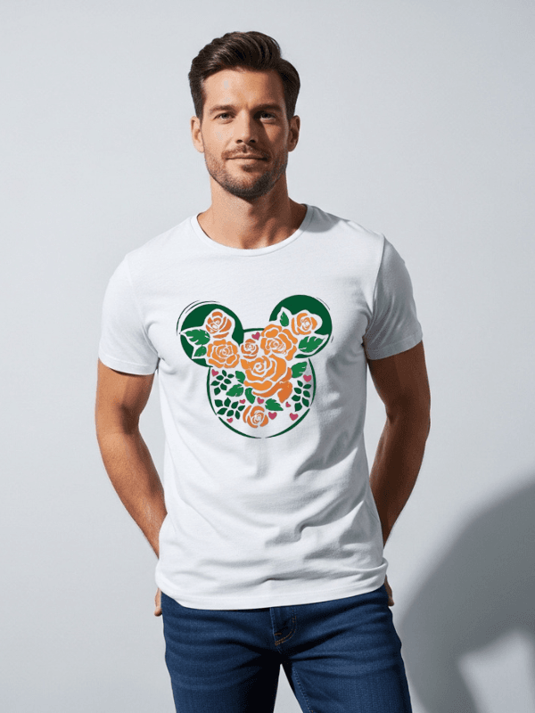 Disneyland Floral Mickey Ears T-Shirt | Disney World Family Matching Shirt | Unisex Tee image 4