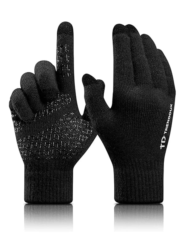 Winter Gloves – Warm Touchscreen Non-Slip Design - Black image