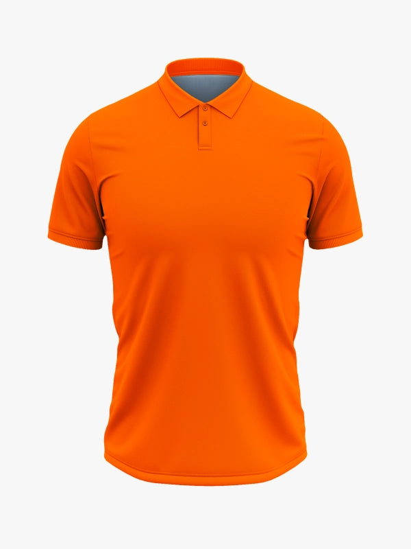 Custom Printed Polo T-Shirts – Premium Cotton (Orange) | Company Polo Shirts with Logo image 2