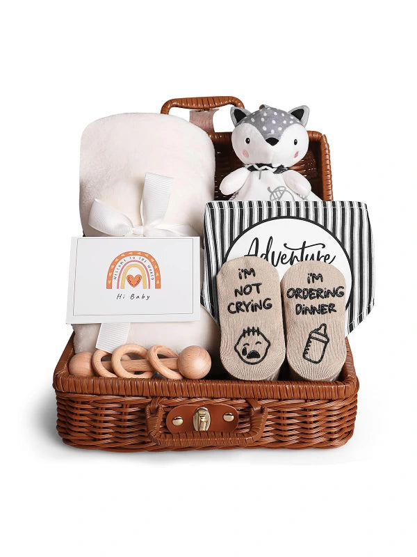Baby Shower Gift Set – Newborn Essentials Basket (Unisex) image 0