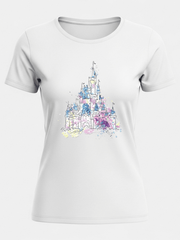 Disneyland Castle Graphic T-Shirt | Pastel Theme Park Vacation Tee image 4