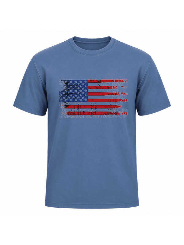 Vintage American Flag Patriotic T-Shirt | Distressed USA Flag Graphic Tee | Classic Red White Blue Independence Day Shirt image 14