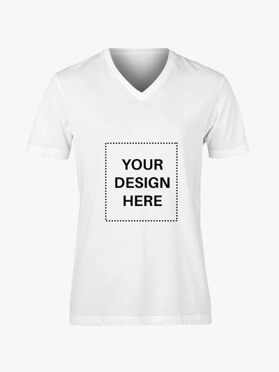 Custom V-Neck t Shirts Ultra Soft Add Your Text for Men & Women Unisex Cotton T Shirt image 1