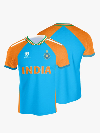 India T20 World Cup Cricket Jersey 2024 – Fan Version by Shopsery image 0