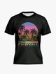 California Retro Palm Sunset Graphic T-shirt (Black) image 0