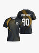 Custom Black and Gold Dotted Round Neck Sports Jersey by Shopsery image 0