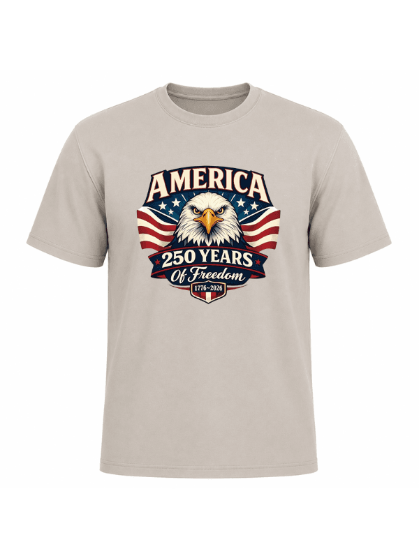America 250 Years of Freedom Patriotic Eagle T-Shirt | USA 250th Anniversary 1776–2026 Graphic Tee image 7