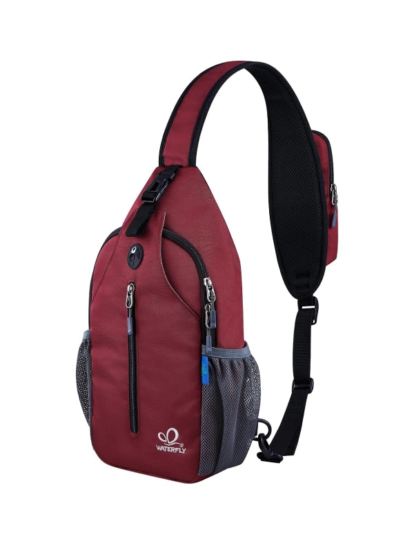 Crossbody Sling Backpack – Lightweight Travel & Hiking Chest Bag for Everyday Adventures - Dark Red image