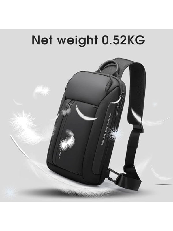 Waterproof Men’s Sling Bag – Lightweight Crossbody Shoulder Backpack with Multi-Pocket Storage image 2