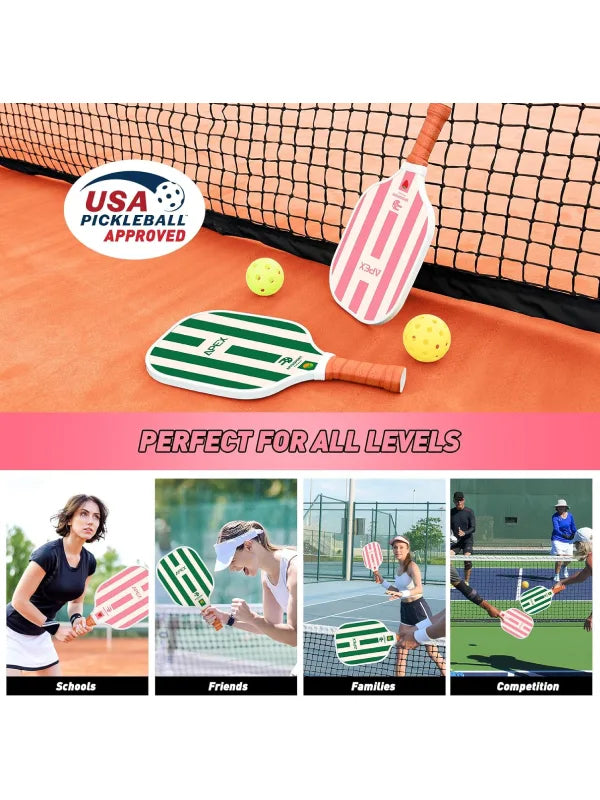 Pickleball Paddle Set – Lightweight Fiberglass Paddles with Honeycomb Core image 2