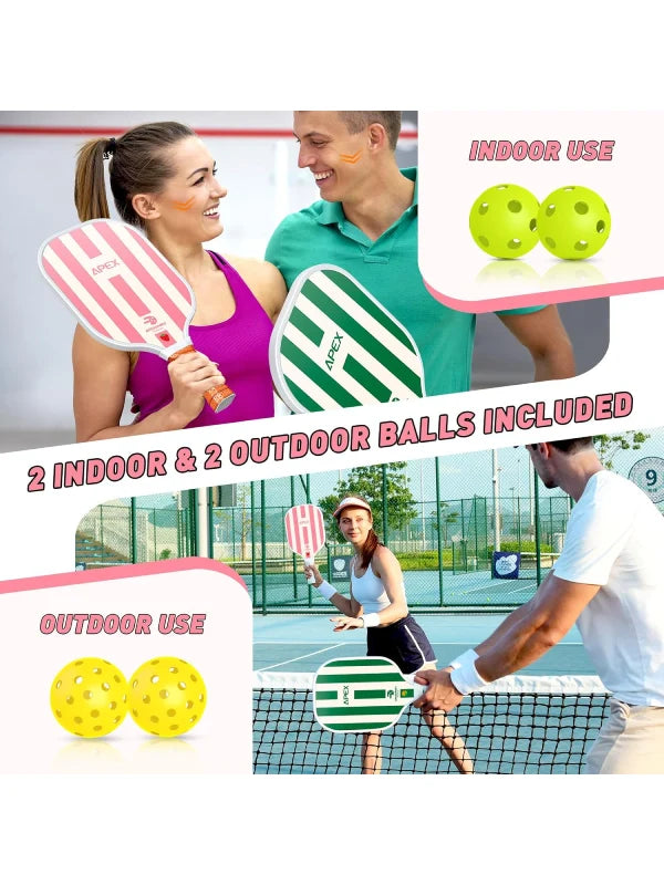 Pickleball Paddle Set – Lightweight Fiberglass Paddles with Honeycomb Core image 4