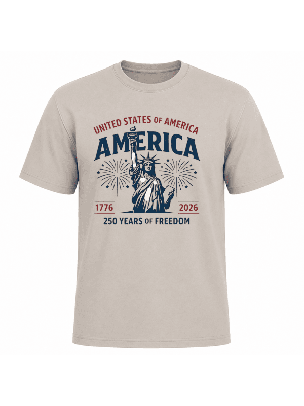 United States of America 250 Years of Freedom T-Shirt | Statue of Liberty USA 250th Anniversary 1776–2026 Patriotic Graphic Tee image 10
